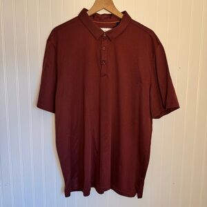 Modern Ambition Men’s Red 1/4 Button Up Polo Short Sleeve Shirt Size XXL